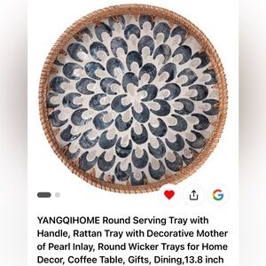 Brand New Round Serving Tray with Handle